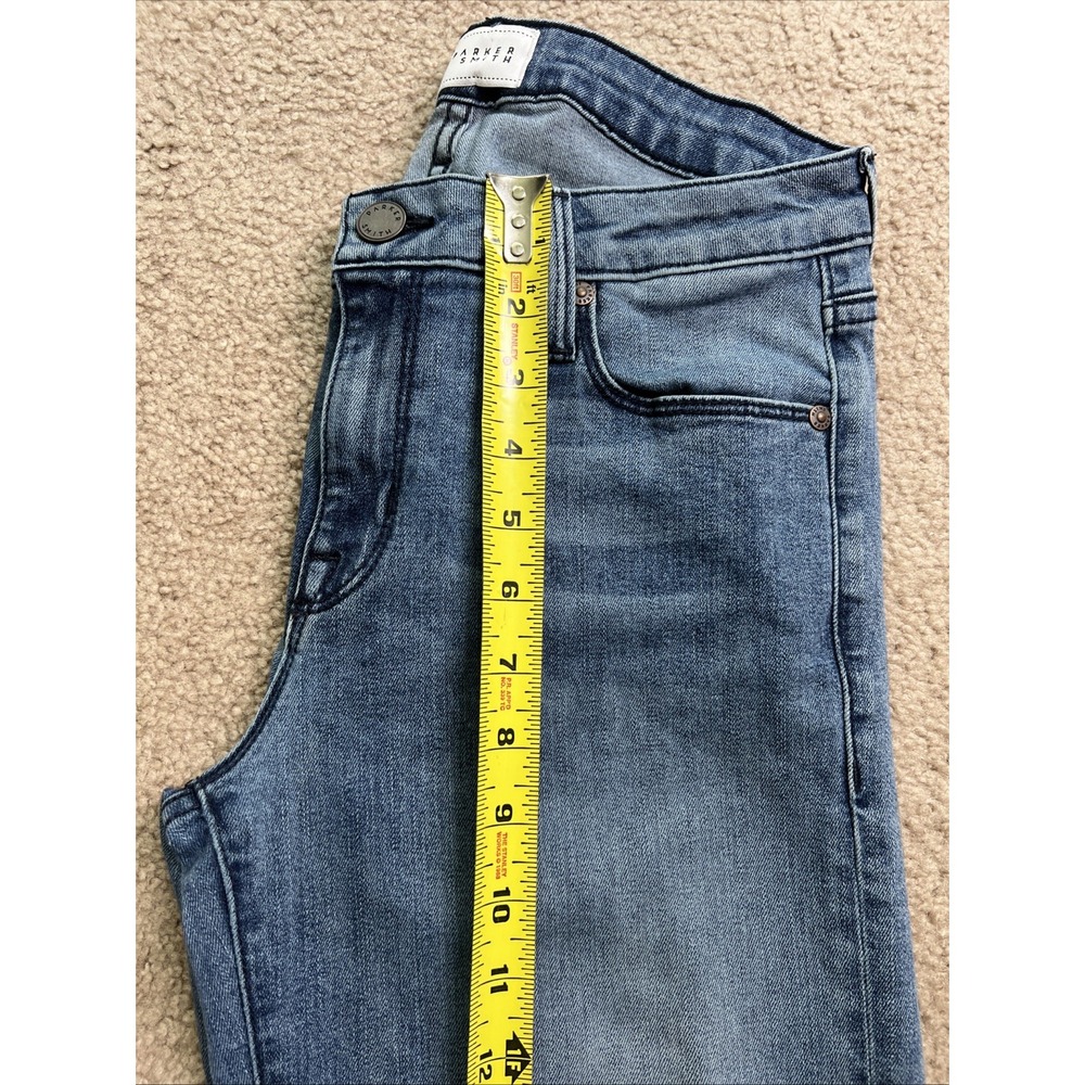 Parker Smith Woman Jeans 27 Straight Crop Leg Raw Hem Side Slit  Made In The USA - Picture 11 of 11
